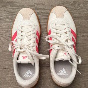 Adidas Women's Pink and Cream Sneakers